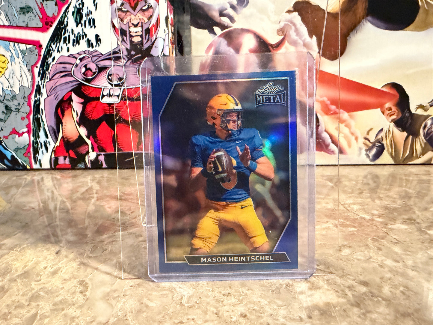 Mason Heintschel Leaf Metal Football Base Blue Color Match 5/5 Bookend #142