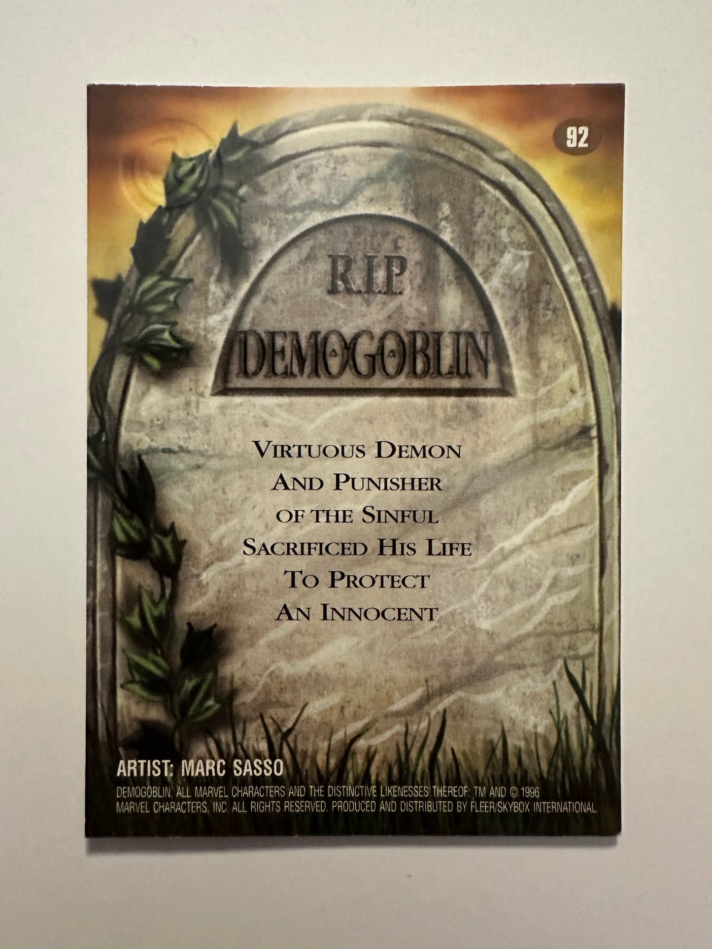 Demogoblin #92 (1996 Marvel Fleer Spider-Man Premium) - High grade