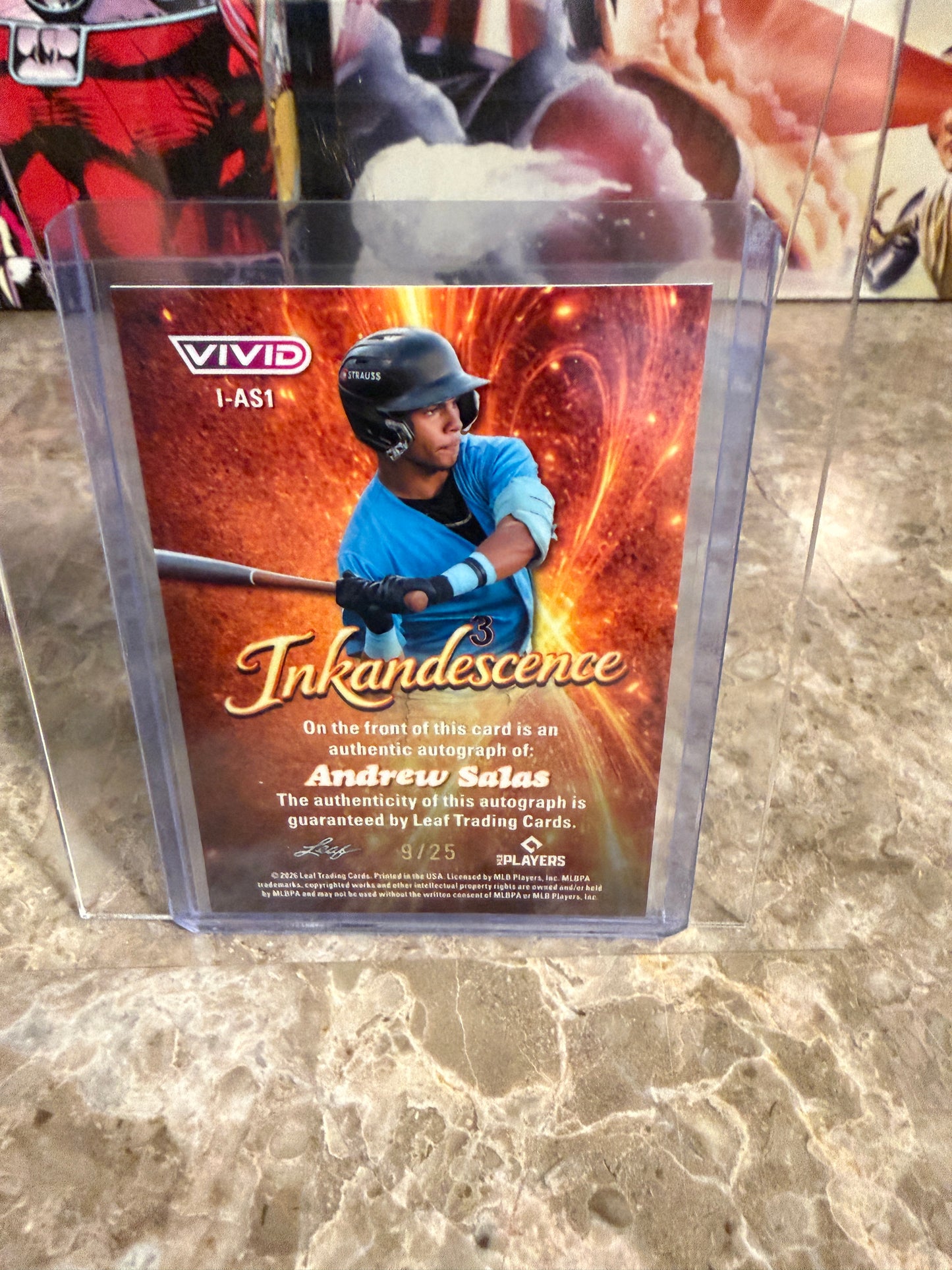 2026 Leaf Vivid Baseball Inkadescence Techno-Foil Teal Andrew Salas Autograph 9/25