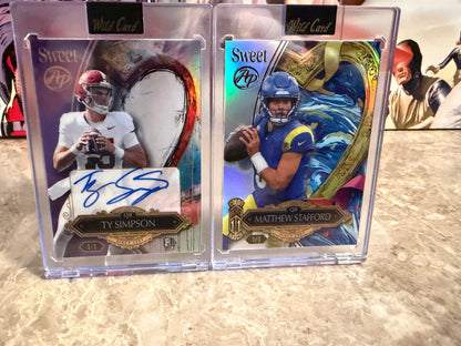 2026 Wild Card Wild Art Lot: Matthew Stafford 1/1 Color Match & Ty Simpson Auto
