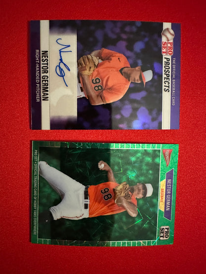 2026 Leaf Pro Set Baseball Nestor German Two-Card Prospect Lot