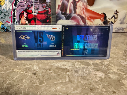 Ray Lewis vs. Eddie George 2025 Panini Silhouette Football Dual Patch Auto Booklet