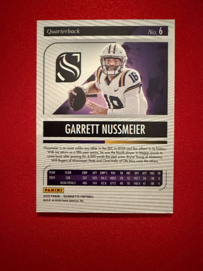 Garrett Nussmeier 2025 Panini Silhouette Football Base Silver /149
