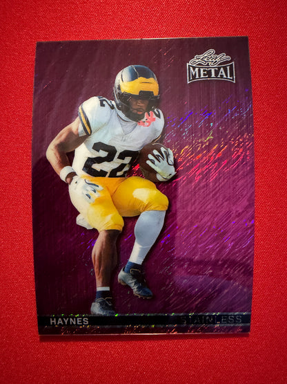Justice Haynes 2026 Leaf Metal Football Stainless Pink Shimmer /6