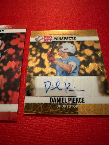 Daniel Pierce 2026 Pro Set Metal 1/1 Gold AUTO, /5 & /6 RWB Lazer Lot - Rays