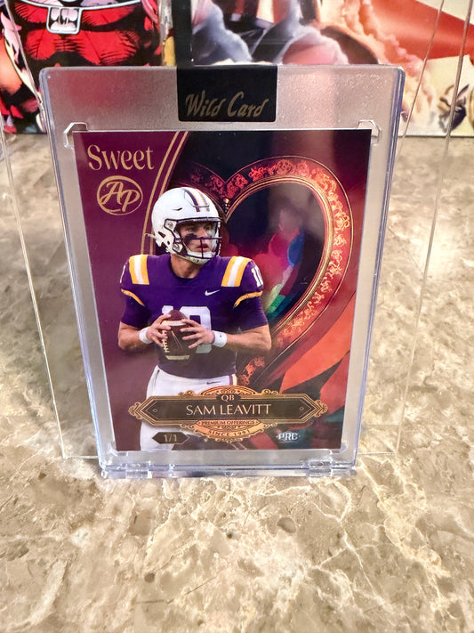 Sam Leavitt 2026 Wild Card Wild Art 1/1 LSU Purple Artist Proof