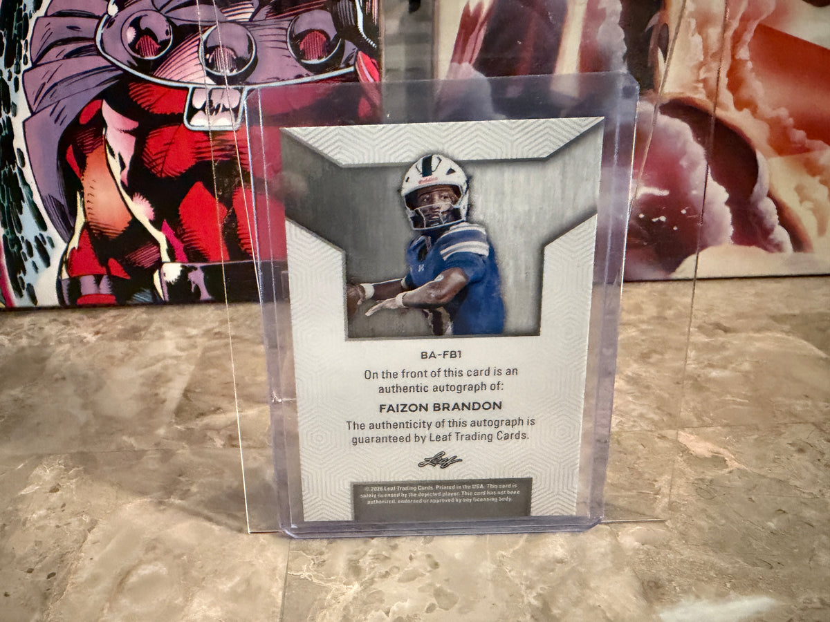 2026 Leaf Trinity Football Faizon Brandon Base Auto Bronze /75