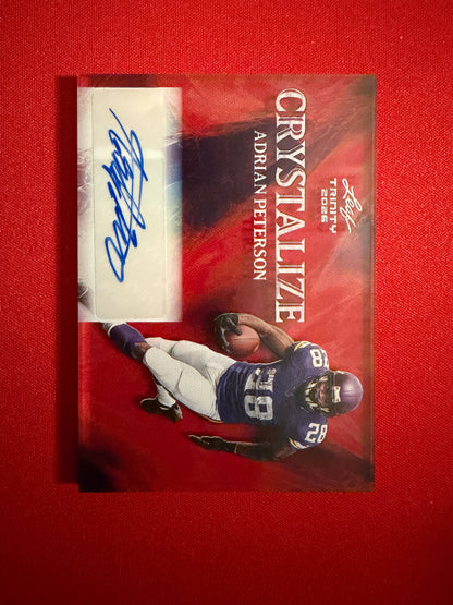 Adrian Peterson 2026 Leaf Trinity Football Crystalize Auto Red /5