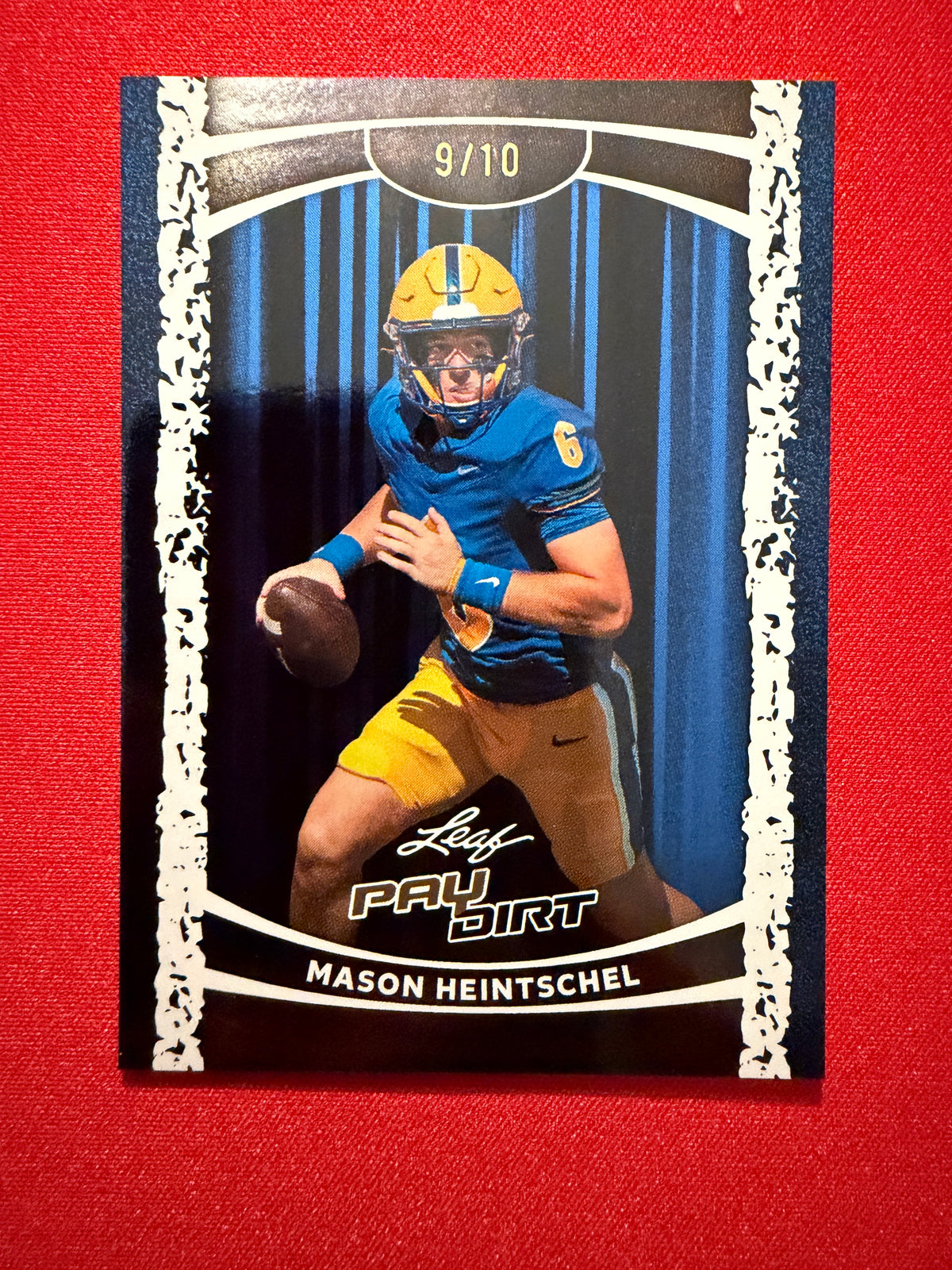 Mason Heintschel Leaf Paydirt Football Base Blue Color Match /10 #177