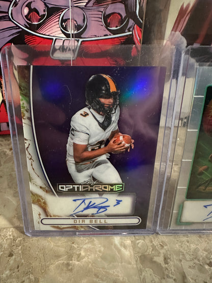 Dia Bell 2026 Leaf Optichrome Purple AUTO /7 & Leaf Metal Silver /12 Texas QB Lot