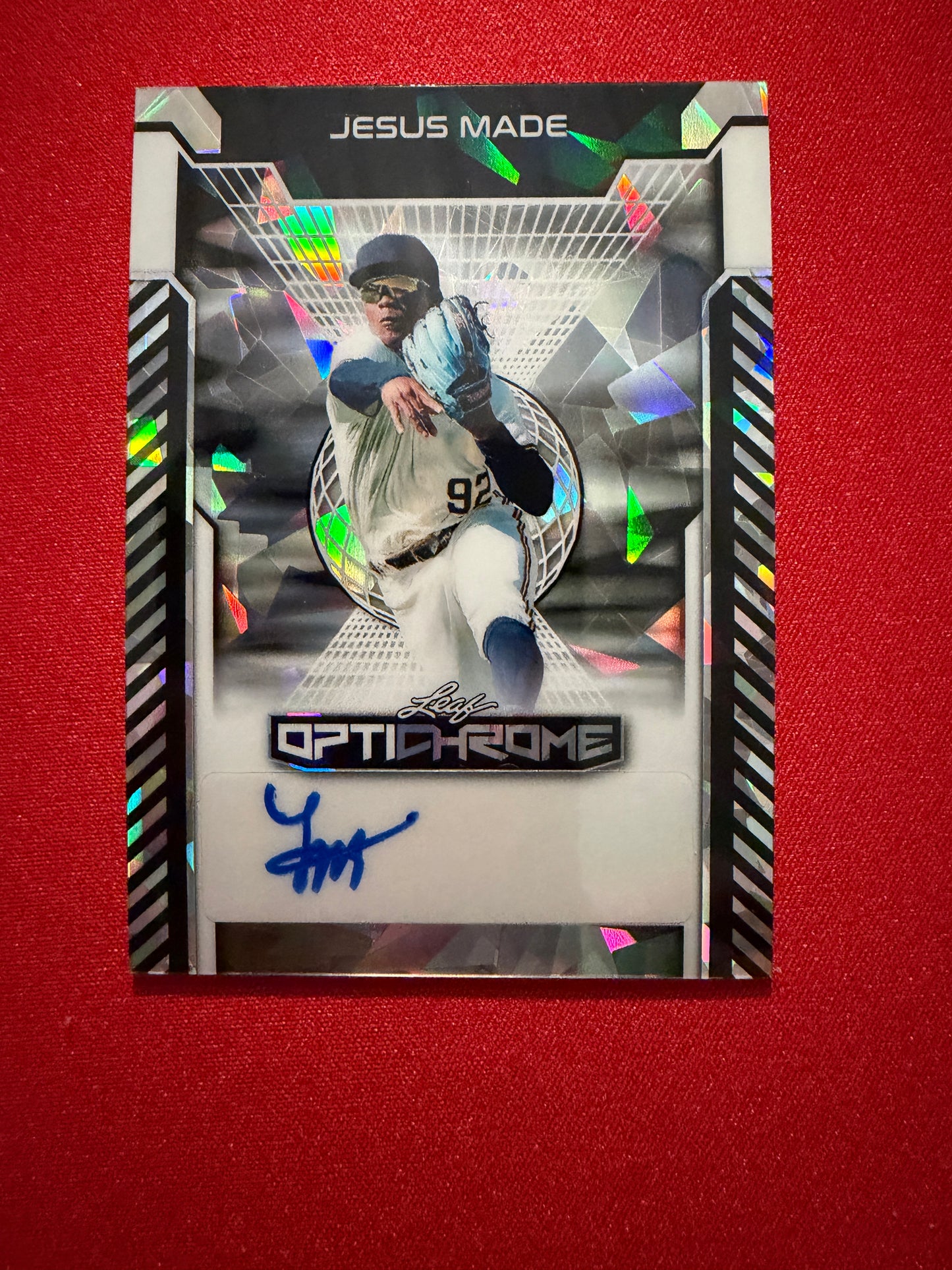 Jesus Made 2025 Leaf Optichrome Baseball Base Auto Crystal /10