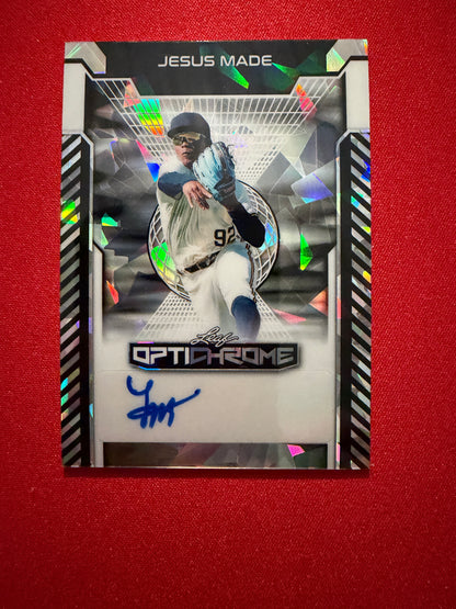 Jesus Made 2025 Leaf Optichrome Baseball Base Auto Crystal /10