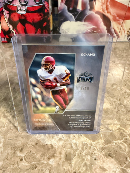 2026 Leaf Metal Football Art Monk Silver Prismatic On-Card Auto /10