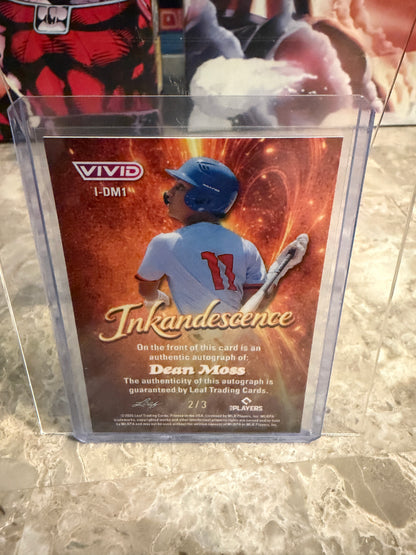 2026 Leaf Vivid Baseball Inkandescence Dean Moss Auto Purple Techno Foil 2/3