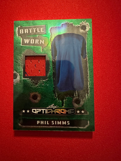 2026 Leaf Optichrome Phil Simms BATTLE WORN GAME USED PATCH /3 Giants MVP