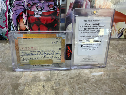 Vince Lombardi 2026 Leaf Spectacular Football Spectacular Cuts Signature Masterpiece 1/1