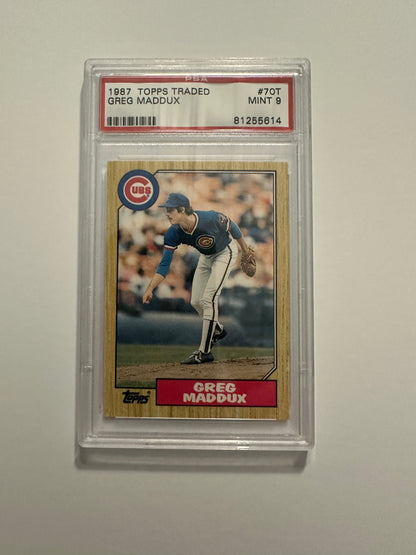 Greg Maddux #7OT PSA Graded Mint 9 (1987 Topps Traded)