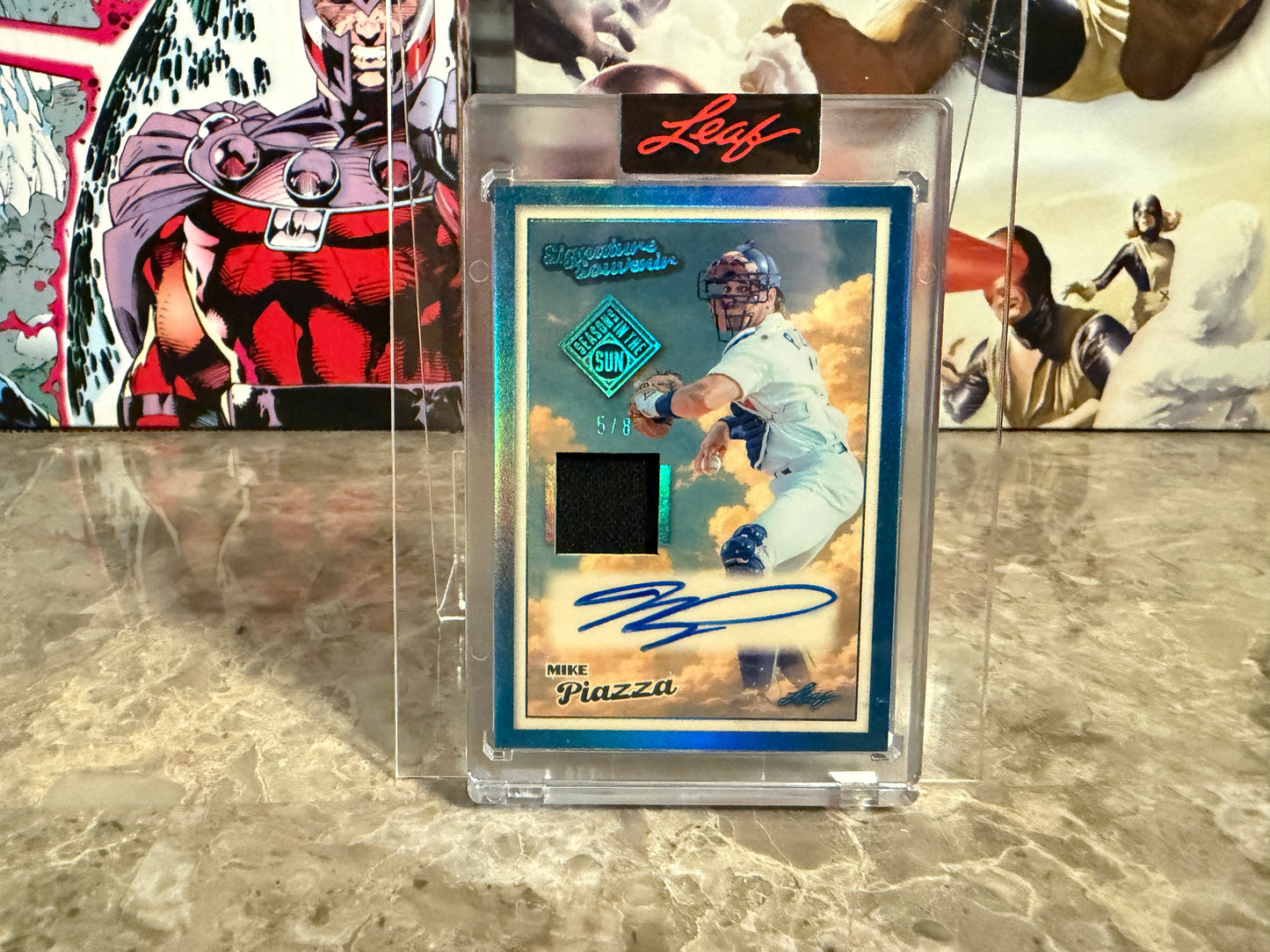 Mike Piazza 2026 Leaf Seasons In the Sun Signature Souvenir Auto Relic Platinum /8
