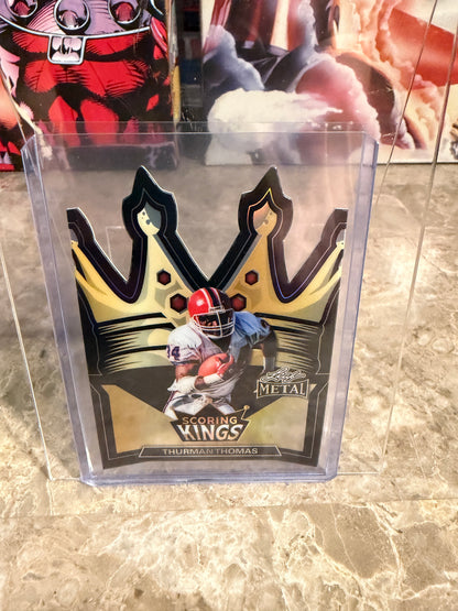 2026 Leaf Metal Football Scoring Kings Thurman Thomas Black Prismatic Die-Cut 1/1