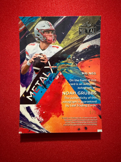 2026 Leaf Metal Noah Grubbs Auto Metal X Red Flood Super Prismatic 1/1