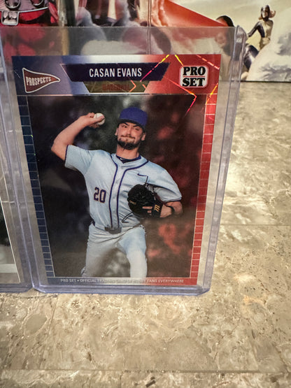 Casan Evans 2026 Leaf Pro Set Two-Card Prospect Lot