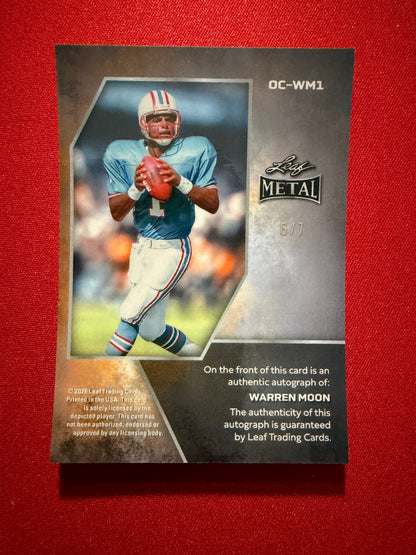 2026 Leaf Metal Football Warren Moon On-Card Auto Crystal Color Match /7