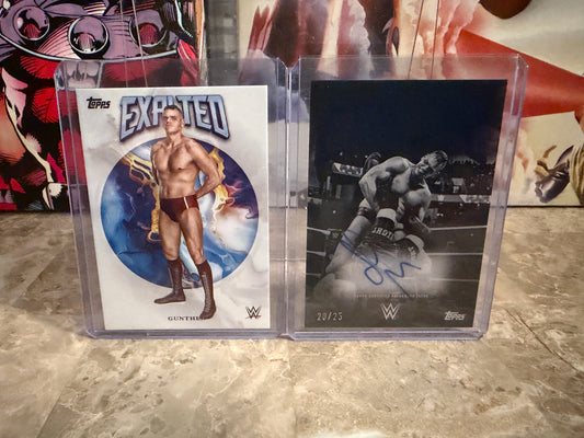 Gunther 2026 Topps Exalted WWE Black and White Signatures /25 + Base Lot