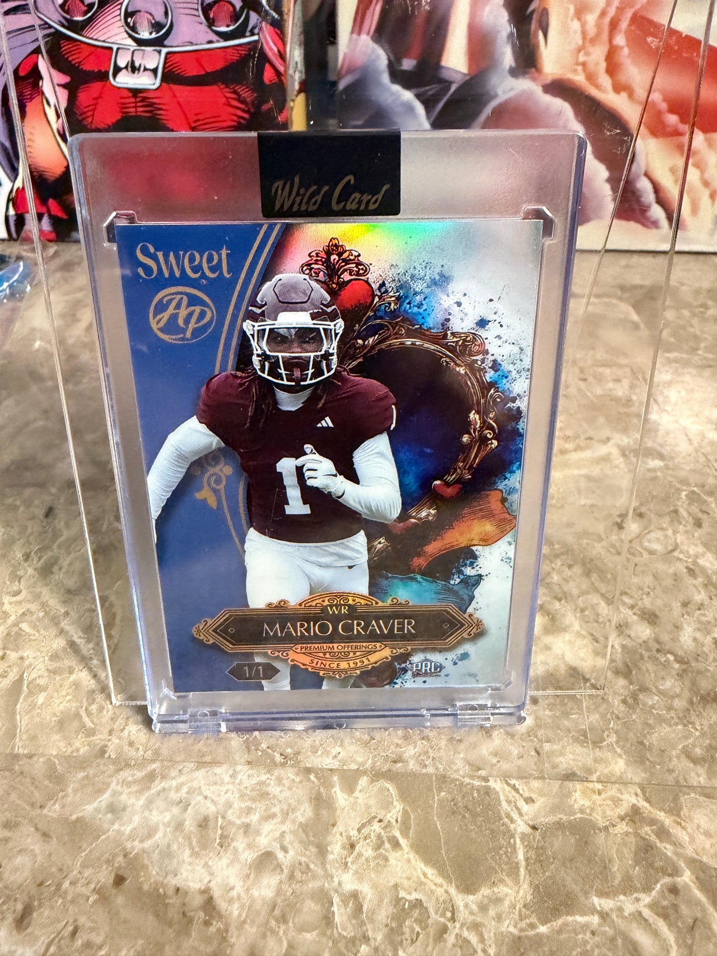 Mario Craver 2026 Wild Card Wild Art 1/1 Gold Vinyl Auto 2-Card Lot
