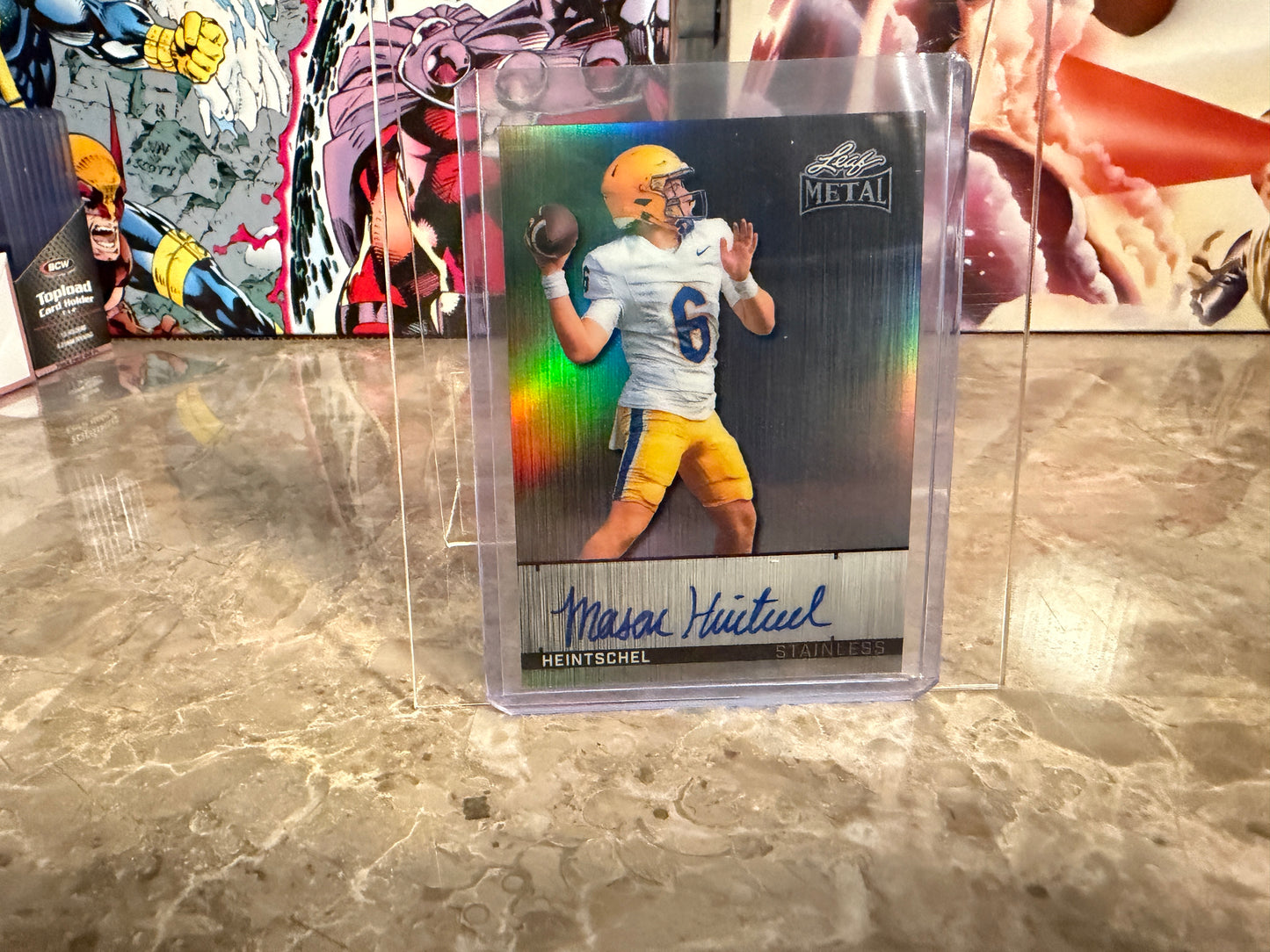 Mason Heintschel Leaf Metal Football Stainless Auto Silver 12/12 Bookend