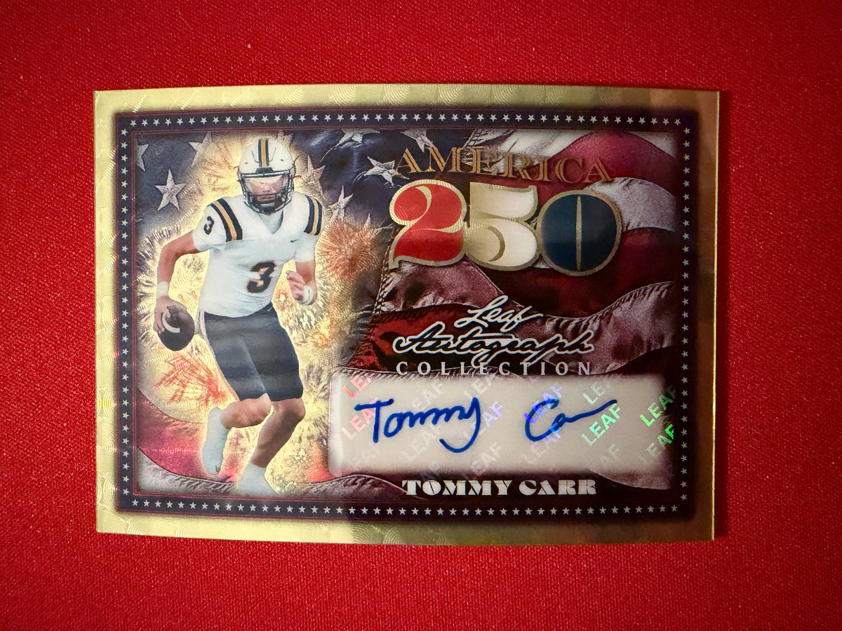 Tommy Carr 2026 Leaf Autograph Collection Football America 250 Super Gold 1/1