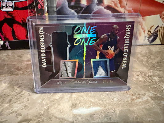 Shaq David Robinson 2025 Leaf Glory of the Game One on One Game-Used Patch /35
