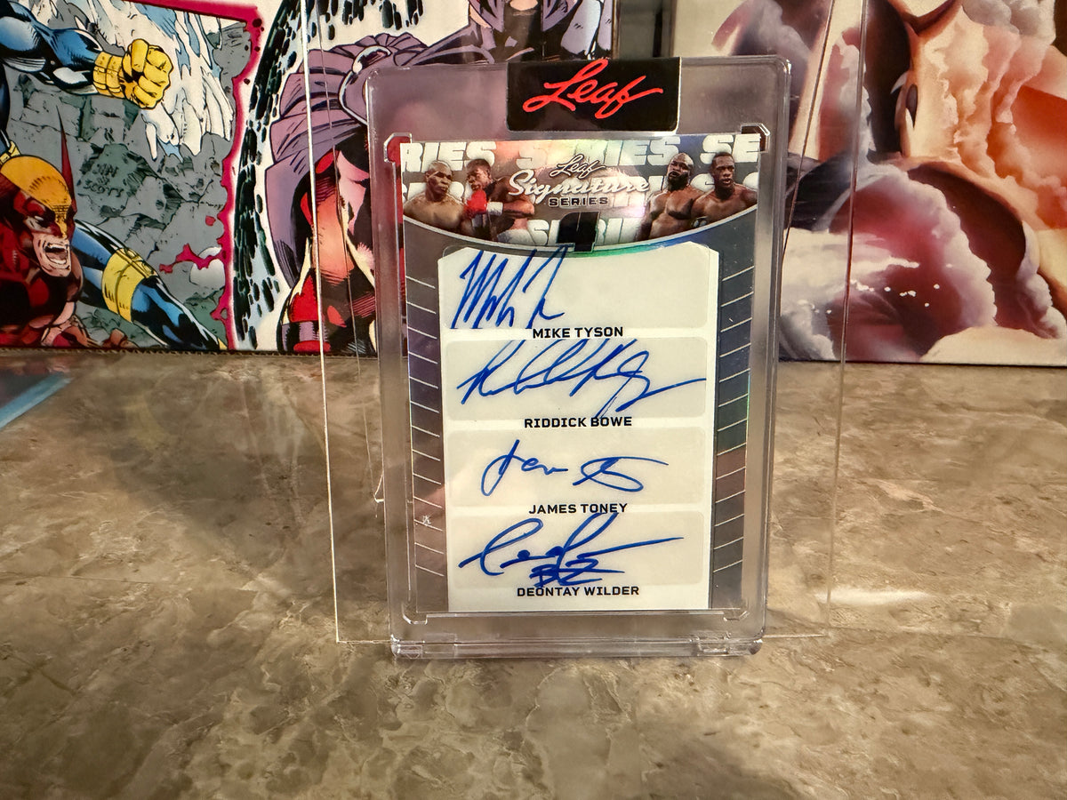 Mike Tyson Riddick Bowe Toney Wilder 2026 Leaf Signature Series 4 Auto 1/1
