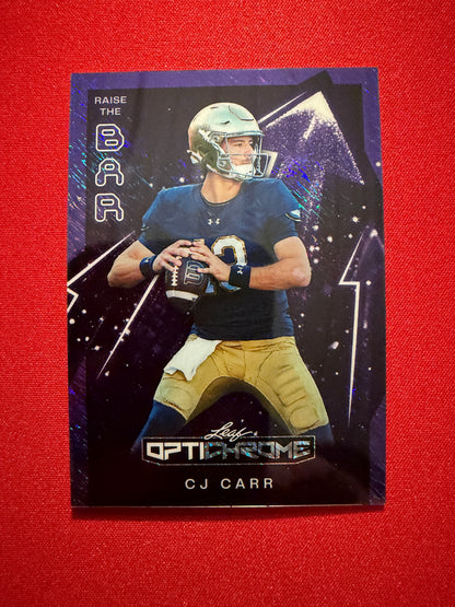 2026 Leaf Optichrome Football CJ Carr Purple Shimmer 1/1