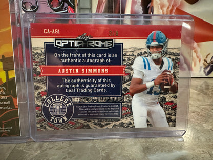 Austin Simmons Leaf Optichrome AUTO /8 Color Match Ole Miss QB Metal /7 Lot