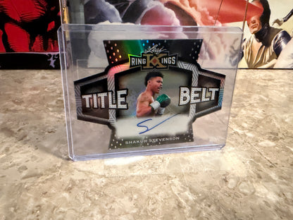Shakur Stevenson 2026 Leaf Metal Ring Kings Title Belt Auto Silver /10