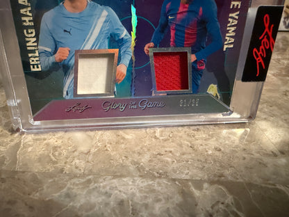 Erling Haaland Lamine Yamal 2026 Leaf Glory Of Game Soccer 1v1 Dual Patch /25