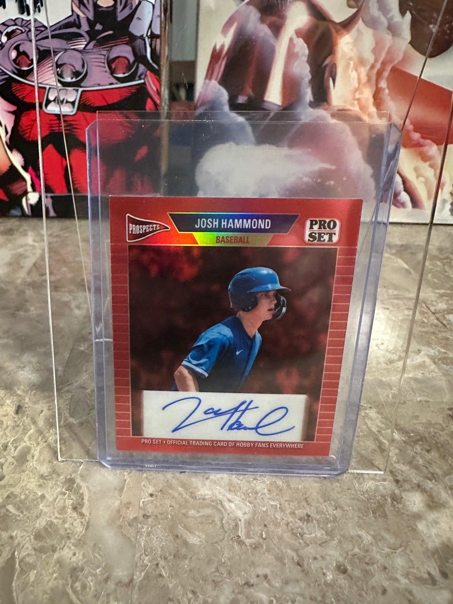 Josh Hammond 2026 Leaf Pro Set 1989 Mini Orange Prismatic 1/1 Autograph