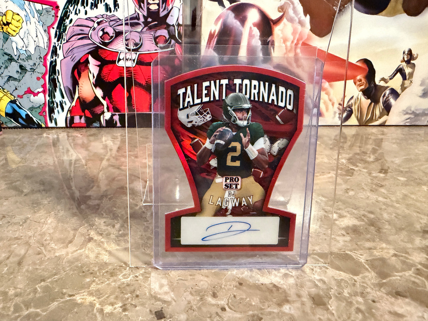 2026 Leaf Pro Set Metal Football DJ Lagway Talent Tornado Auto Red 1/1
