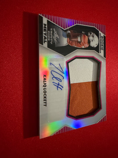 Kaliq Lockett 2026 Leaf Trinity Rookie Auto Memo Metal Multicolor Patch /3