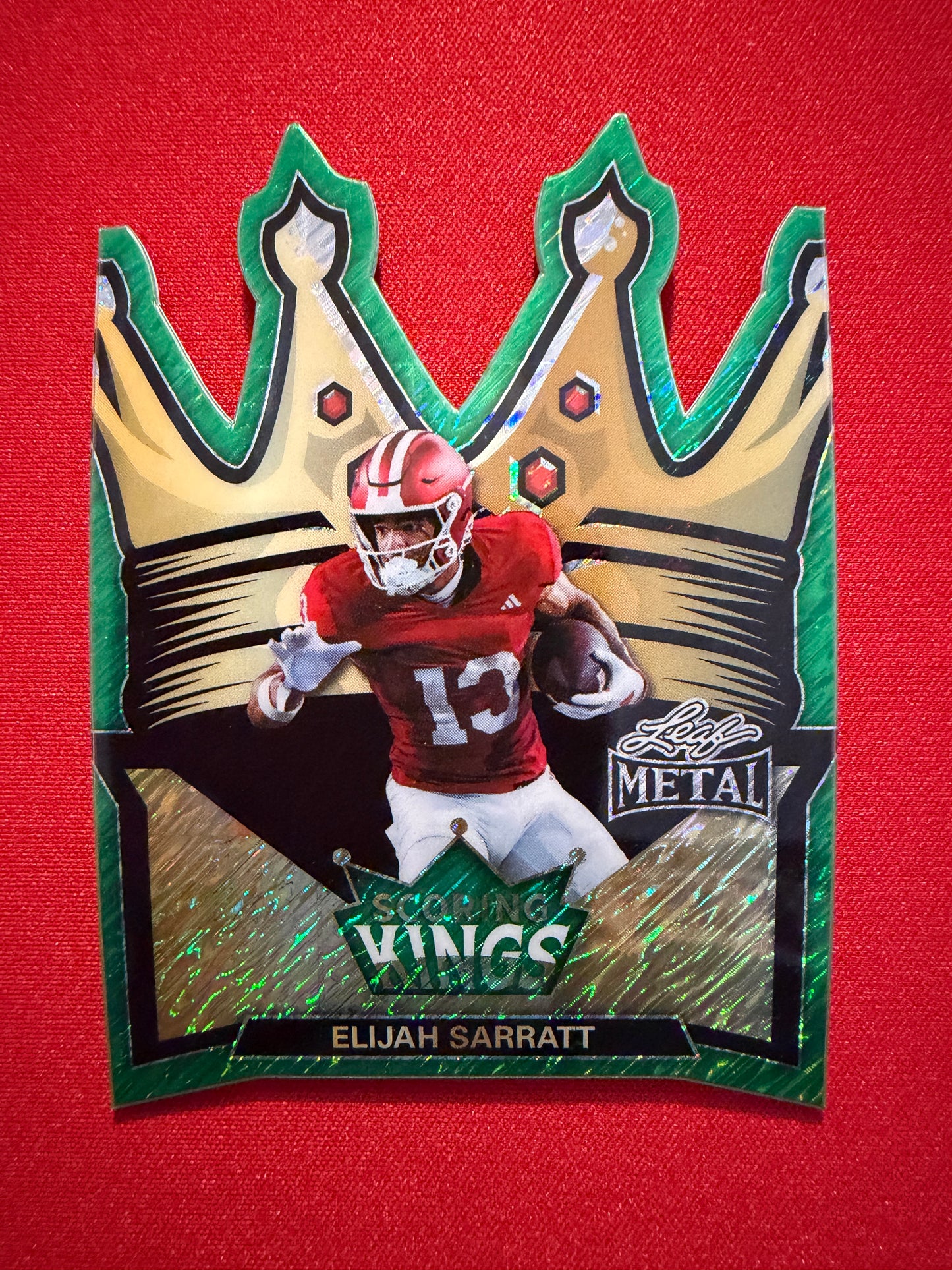 2026 Leaf Metal Football Elijah Sarratt Scoring Kings Green Shimmer /3
