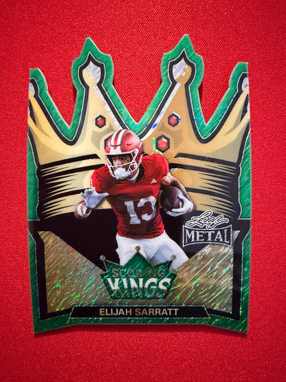 2026 Leaf Metal Football Elijah Sarratt Scoring Kings Green Shimmer /3