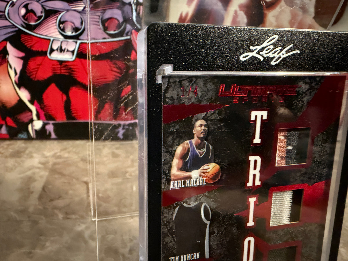 Karl Malone Duncan Garnett 2026 Leaf Ultimate Sports Trios Game-Used Multicolor /4