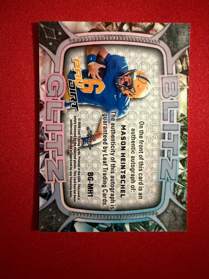 Mason Heintschel Leaf Paydirt Football Blitz Glitz Metal Auto SSP /15