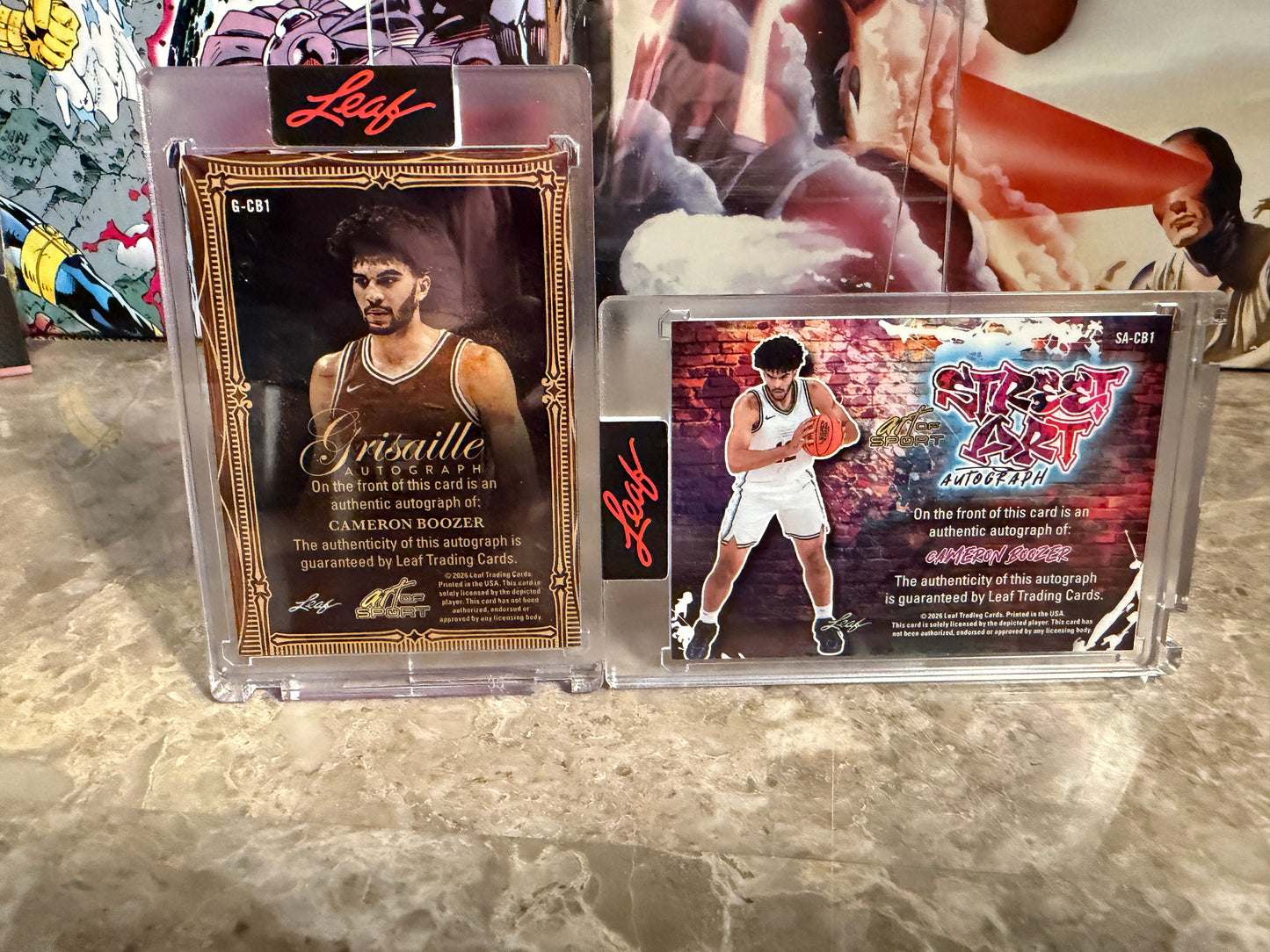 2026 Leaf Art of Sport Cameron Boozer Auto Street Art Grisaille 2-Card Lot