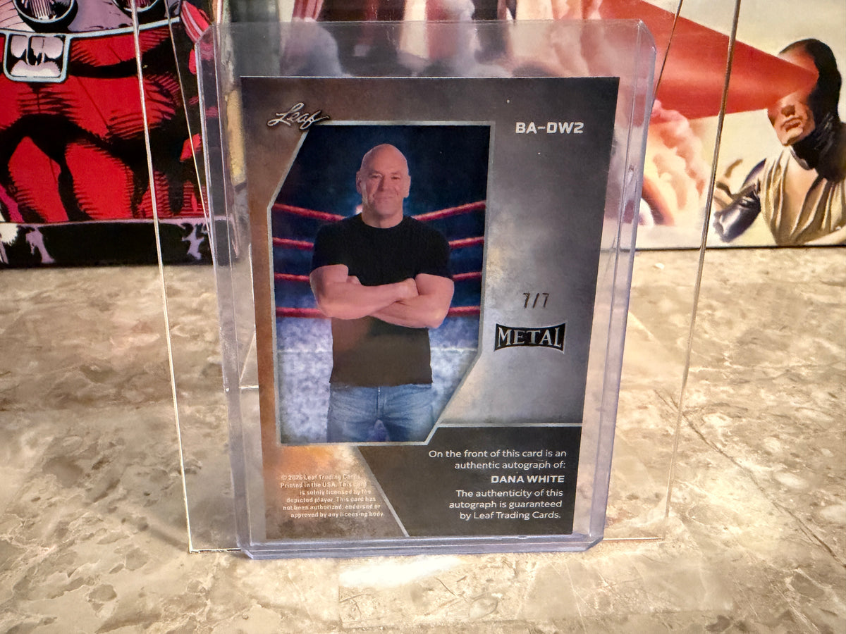 Dana White 2026 Leaf Metal Ring Kings Base Auto Purple Lava 7/7 Bookend