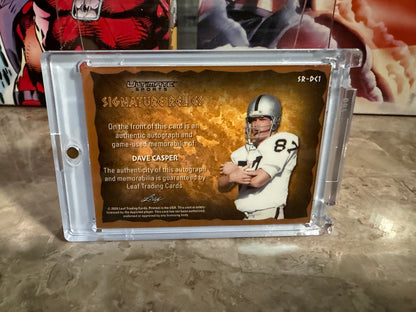 Dave Casper 2026 Leaf Ultimate Sports Signature Relic Quad Game-Used 3/3 Bookend