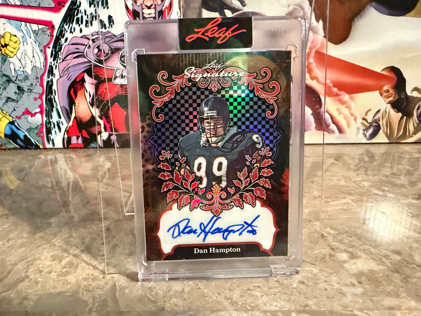 Dan Hampton 2026 Leaf Signature Series Sports Base Auto Red Prismatic 1/1