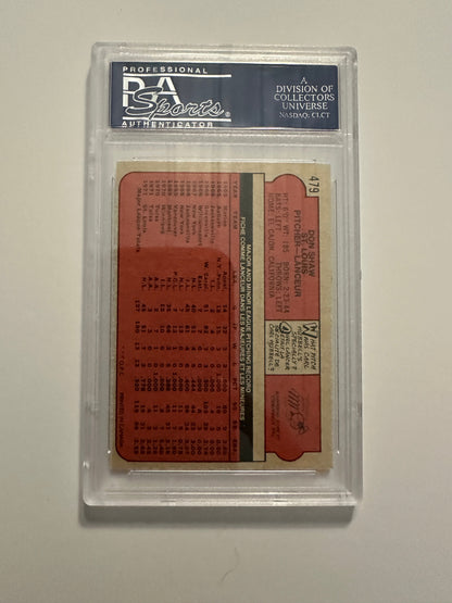Don Shaw #479 PSA Graded NM-MT 8 (1972 O-Pee-Chee)