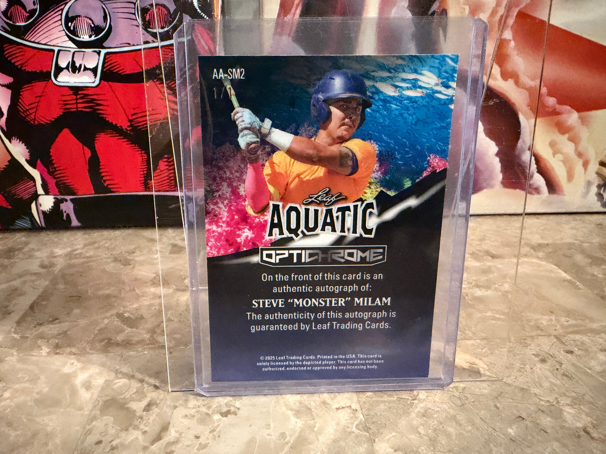 Steve Milam 2025 Leaf Optichrome Aquatic Auto Great White Shark Super Gold 1/1