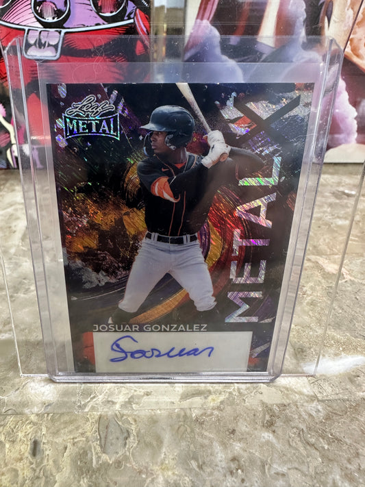 2026 Leaf Metal Baseball Josuar Gonzalez Metal X Auto 1/1